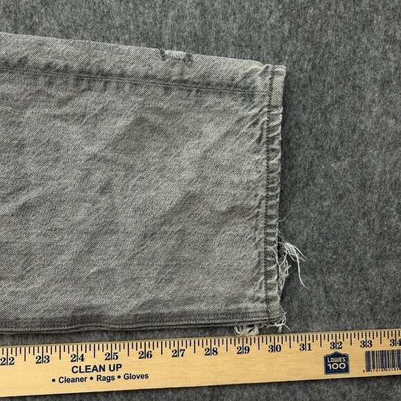 American Eagle '90s Straight Leg Jeans Women's Size 12 Gray Distressed Denim - Picture 10 of 12